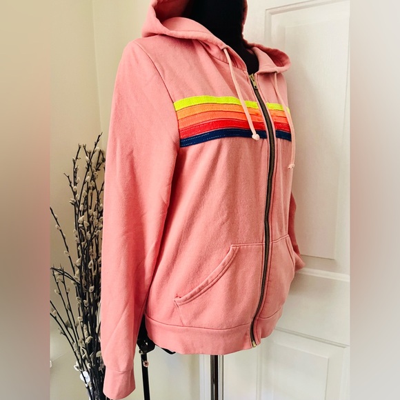 Aviator Nation 5 stripe zipper hoodie - Picture 5 of 10